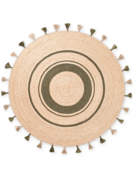 Jute Braided Natural Gold Green 106330