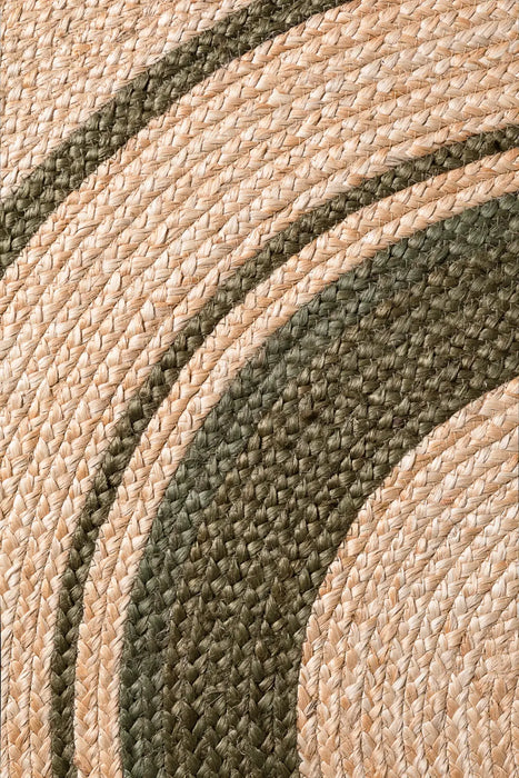 Jute Braided Natural Gold Green 106330