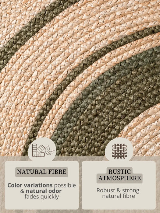 Jute Braided Natural Gold Green 106330