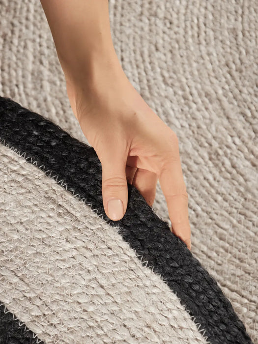 Jute Braided Natural Ivory Black 106331