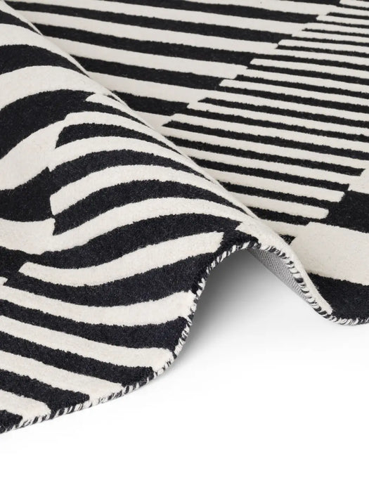 Stryve Woolen Rug Flux Black White 106359
