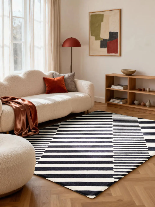 Stryve Woolen Rug Flux Black White 106359