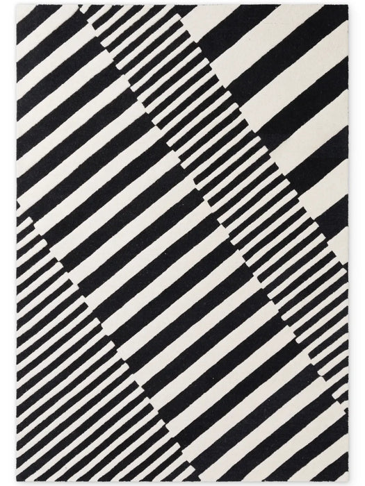 Stryve Woolen Rug Flux Black White 106359