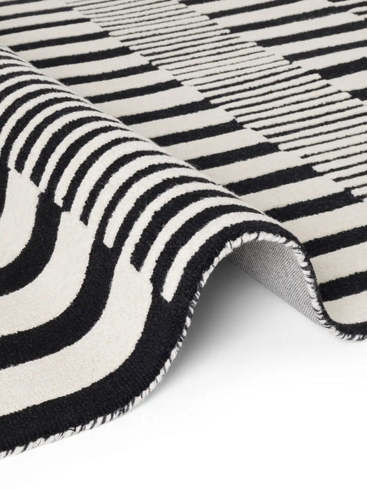 Stryve Woolen Rug Pulse Black White 106360