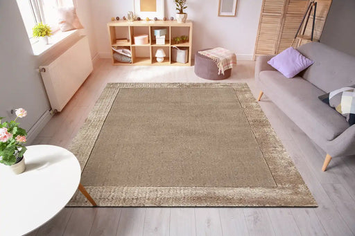 Asiatic ascot sand Beige Living Room Wool Rug.