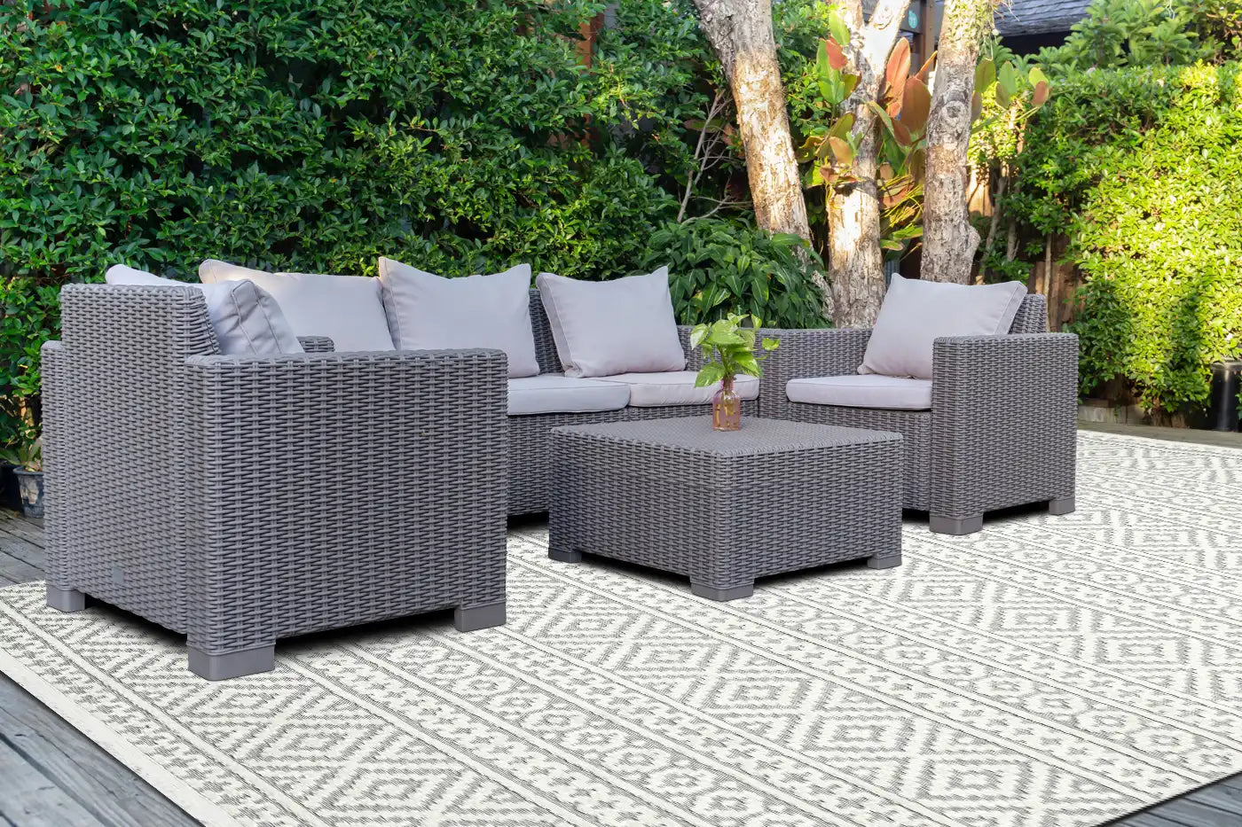 JAZZ Indoor / Outdoor JAZ04 Silver Rug