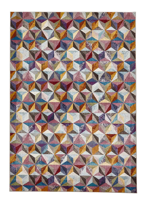 Think Rugs 16th avenue 34a multi Multicoloured Living Room Geometric Rug.