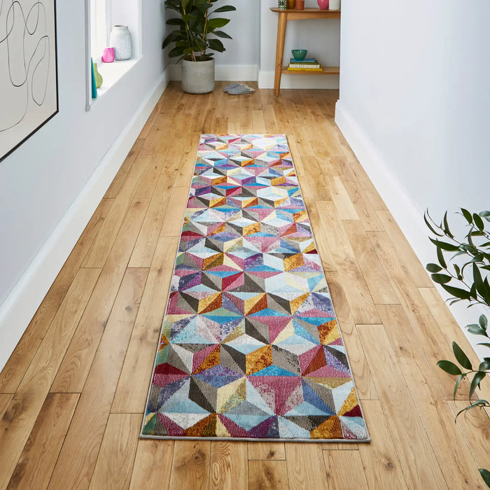 Think Rugs 16th avenue 34a multi Multicoloured Living Room Geometric Rug.