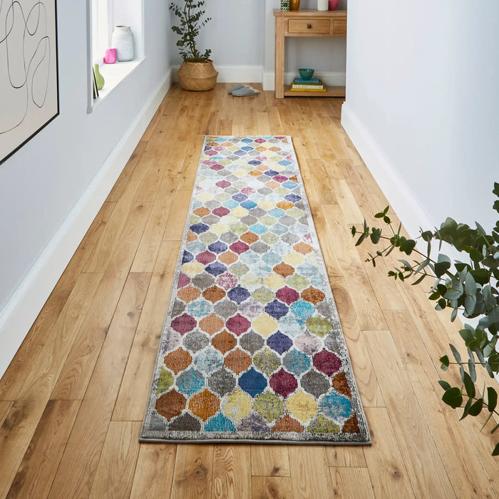 Think Rugs 16th avenue 35a multi Multicoloured Living Room Geometric Rug.