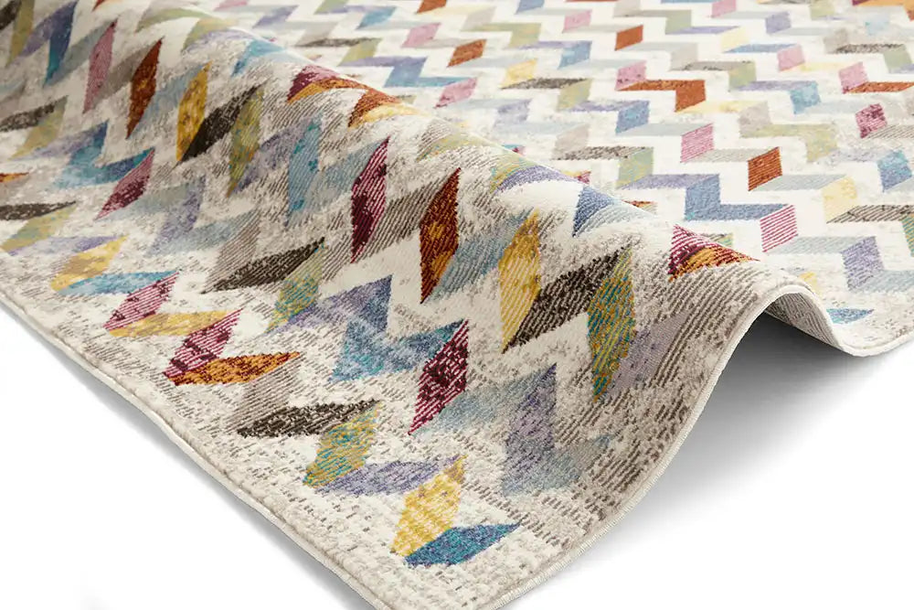 Think Rugs 16th avenue 36a multi Multicoloured Living Room Geometric Rug.