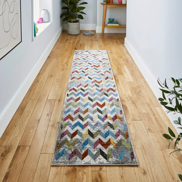Think Rugs 16th avenue 36a multi Multicoloured Living Room Geometric Rug.