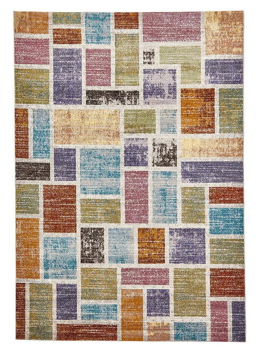 Think Rugs 16th avenue 37a multi Multicoloured Living Room Geometric Rug.