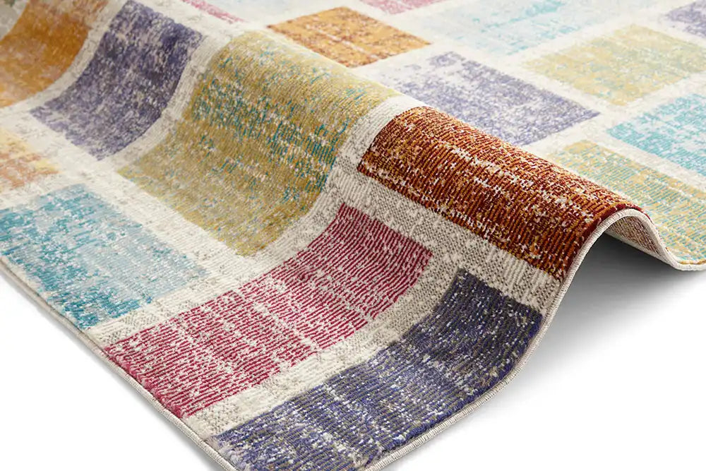 Think Rugs 16th avenue 37a multi Multicoloured Living Room Geometric Rug.