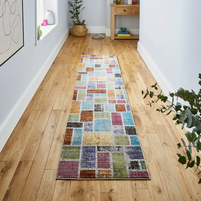 Think Rugs 16th avenue 37a multi Multicoloured Living Room Geometric Rug.