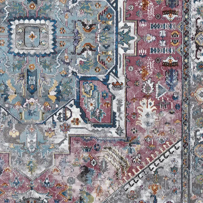 Think Rugs 16th avenue 92da fushchia blue Blue, Multicoloured, Pink Living Room Geometric Rug.