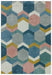 Asiatic sketch sk10 hexagon multi Blue, Multicoloured Living Room  Rug.