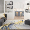 Nourison prismatic prs24 grey gold Grey, Yellow Living Room Wool Rug.
