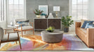 Nourison prismatic prs25 multi Multicoloured Living Room Wool Rug.