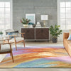 Nourison prismatic prs25 multi Multicoloured Living Room Wool Rug.