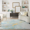 Nourison prismatic prs26 seafoam gold Green, Multicoloured Living Room Wool Rug.