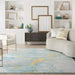 Nourison prismatic prs26 seafoam gold Green, Multicoloured Living Room Wool Rug.