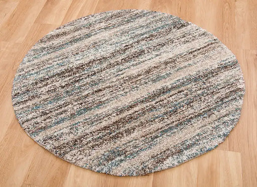 Mastercraft mehari 023 0094 6959 Blue, Brown, Multicoloured Living Room Shaggy Rug.
