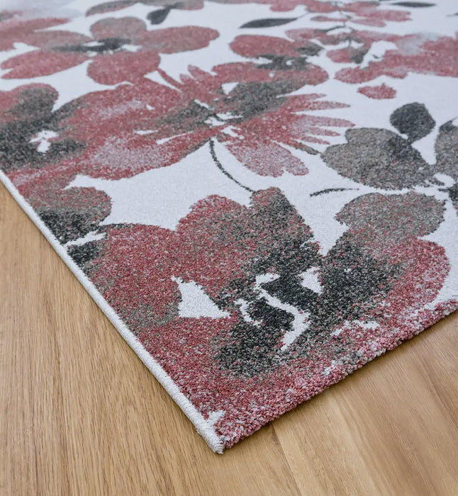 Mastercraft liberty 34006 6111 Ivory, Multicoloured, Pink Living Room Floral Rug.