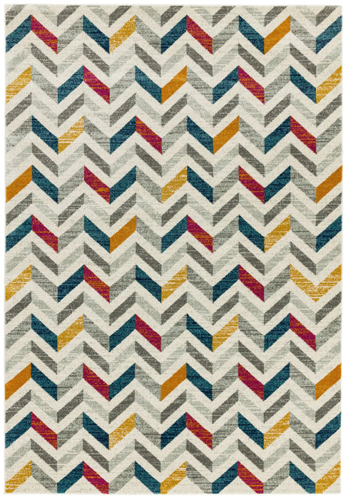 Asiatic colt cl06 chevron multi Multicoloured Living Room Geometric Rug.