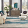 Nourison maxell mae06 ivory teal Ivory, Teal Living Room Floral Rug.