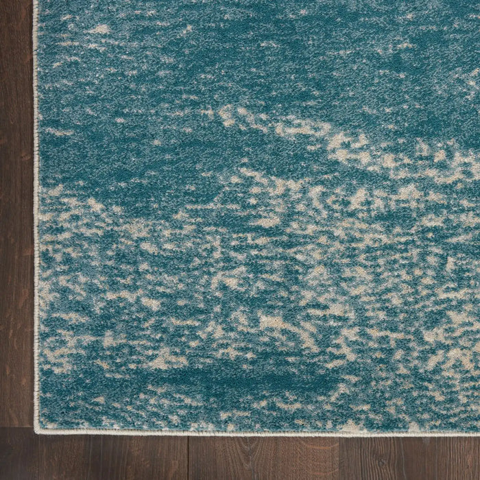 Nourison maxell mae06 ivory teal Ivory, Teal Living Room Floral Rug.