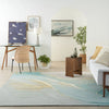 Nourison prismatic prs27 grey seafoam Grey, Multicoloured Living Room Wool Rug.