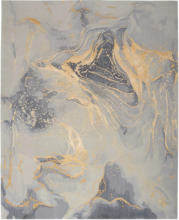 Nourison prismatic prs28 grey gold Grey Living Room Wool Rug.