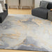 Nourison prismatic prs28 grey gold Grey Living Room Wool Rug.