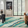 Nourison prismatic prs30 emerald Green Living Room Wool Rug.