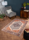 URCO orient urco 2529 navy Red, Navy Living Room Moroccan Rug.
