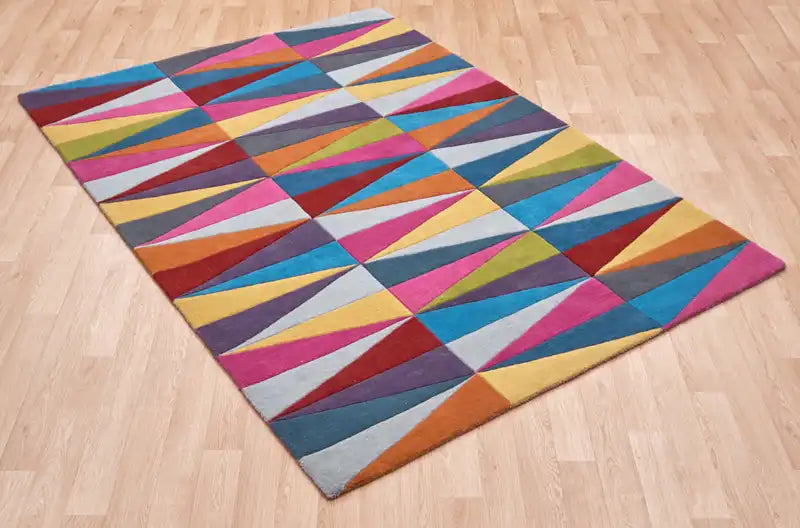 Asiatic funk funk triangles Multicoloured Living Room Wool Rug.