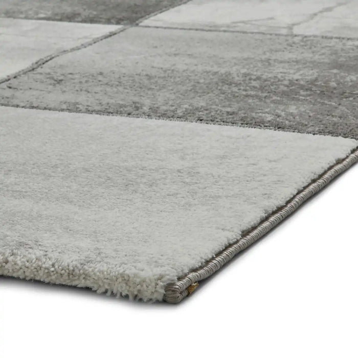 Think Rugs craft 23495 ivory silver Grey, Ivory Living Room Geometric Rug.
