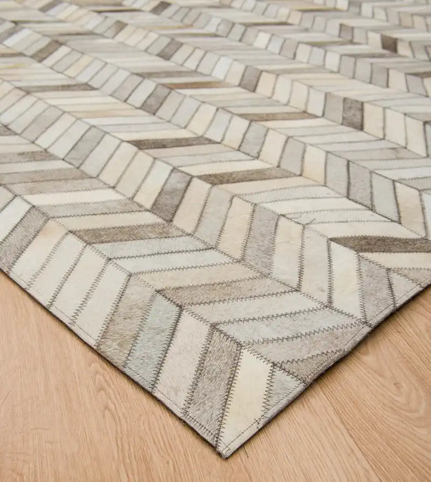 Asiatic gaucho chevron Grey  Geometric Rug.