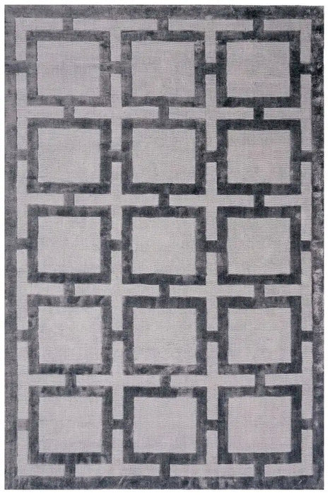 Asiatic eaton steel Grey Living Room Geometric Rug.