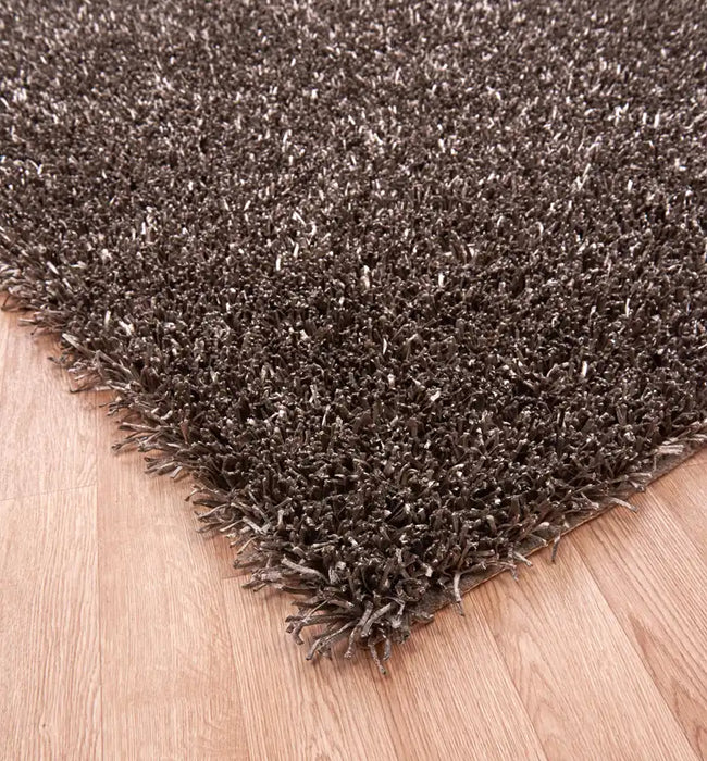 Asiatic metallica metallica gunmetal Grey  Shaggy Rug.