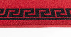 Serdim Rugs gel back 413 red black Black, Red Living Room Geometric Rug.