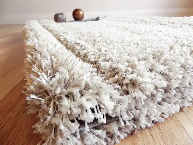 Mastercraft twilight 39001 2211 linen white Beige Living Room Shaggy Rug.