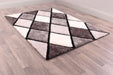 URCO 3d carved diamond grey Grey Living Room Geometric Rug.