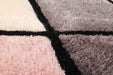 URCO 3d carved diamond blush Grey, Multicoloured, Pink Living Room Geometric Rug.