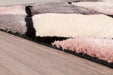 URCO 3d carved diamond blush Grey, Multicoloured, Pink Living Room Geometric Rug.