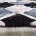 Origins 3d geo shaggy grey Grey, Multicoloured Living Room  Rug.