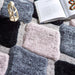 Origins 3d geo shaggy grey Grey, Multicoloured Living Room  Rug.