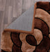 URCO 3d carved rose chocolate Brown, Beige Living Room Geometric Rug.
