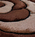 URCO 3d carved rose chocolate Brown, Beige Living Room Geometric Rug.