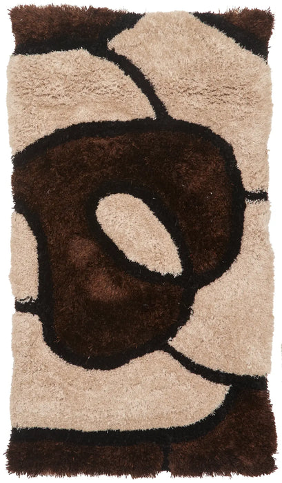 60cm x 110cm Version | URCO 3d carved rose chocolate Living Room Geometric Rug.